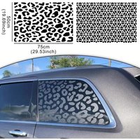 Matte Black Cartoon Leopard Print Vinyl Car Stickers - Matte Effect, Self-Adhesive Suitable for Automotive Vinyl Stickers