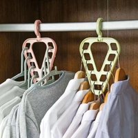Triangle Multifunctional Clothing Rack, Balcony Rotatable Nine Hole Clothing Storage Rack