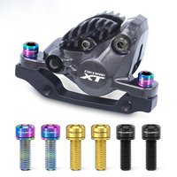 AliExpress RISK Disc Brake Caliper Screw Mountain Bike M6x18/20 Brake Disc Brake Caliper Color Titanium Alloy Gasket Screw Handle