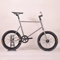AliExpress NONE 20 inch FIXED GEAR BIKE Retro Steel Silver Electroplating Frame Single Speed Road Bike With Small Diameter Wheels and V brakes