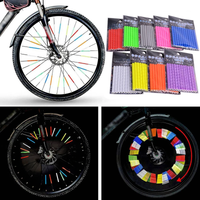 AliExpress NONE 12PCS/Bag Bicycle Wheel Spokes Reflective Sticker Tube Strip Warning Light DIY 7.5cm MTB Cycling Reflector Reflective Safety Kit