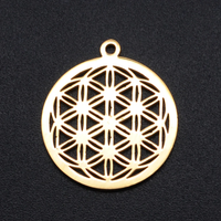 10pcs/lot Flower of Life DIY Charms Pendants Wholesale 316 Stainless Steel Yoga Lotus Connectors Om Hand Jewelry Pendant
