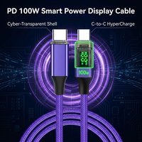 PD 100W LED Digital Display USB C to USB Type C Cable Fast Charging Wire Cord For MacBook Laptop Xiaomi Samsung Data Lines