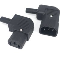 IEC 320 C13 Power Plug Socket 10A 250V Power Cable Assembly Connector, 90 Degree Angled C13 Female AC Adapter IEC 320 C14 Male