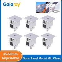 Solar Panel Mounting Bracket Adjustable 35-50mm Medium Clamps photovoltaic Panel Aluminum Rail Mid Clamp for Fixing Solar Panel