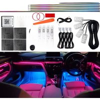 Car Universal LED Ambient Light Symphony FullColor Streamer RGB Hidden Acrylic Strip Interior Decoration Atmosphere Lamp Via App