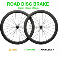 AliExpress NONE 10PLUS T Series 38/50/60mm Rim Depth 700c Tubeless Ready Carbon Wheels Disc Brake 36T Ratchet System For Road Bike Competition