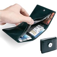AirTag Wallet Oil Leather RFID Tri-fold Wallet Suitable for Men Women with Coin Pocket Luxury Purse Card Holder without AirTag