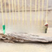 Gold Chains Wire Wrapped Raw Stone Silce Slab Pendants,Healing Crystal Reiki Natural Quartz Gems Necklace Women Jewelry,QC3291