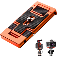 K&F CONCEPT Aluminum Alloy Quick Release Plate 1/4 Inch Screw Smartphone Mount for iPhone Samsung Android Phone Camera Holder
