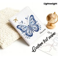 Customized Name Letter Butterfly Passport Holder, Lightweight And Portable Passport Bag, Personalized Passport Cover