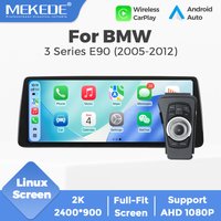MEKEDE 12,3-calowy odtwarzacz multimedialny z systemem Linux do BMW serii 3 E90 E91 E92 E93 2004 - 2012, bezprzewodowy Carplay, Android AUTO, ekran dotykowy 2K 2400*900