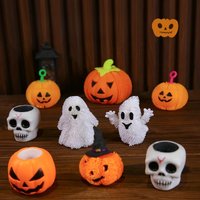 5pcs Halloween Childrens Toys Decompression Glowing Ghost Pumpkin Halloween Toys Pinching Fun Toy HalloweenDecoration Childrens