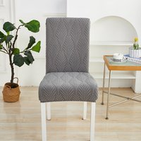 Premium Stretch Jacquard Polar Fleece Chair Covers - Set of 1/2/4/6 - Spill-Resistant Special Coating Fits Most Chairs