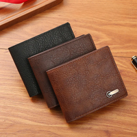 Men Purse Black Coin Wallet Male Business ID Cards Holder PU Leather Multiple Slot Casual Large Capacity Dollar Coin Money Bags