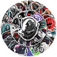 AliExpress GOGOTU 10/30/50PCS Ghastly Death Sticekrs Terrible Sickle Waterproof Sticker Toy Luggage Laptop Guitar Bike Decals Halloween Decoration
