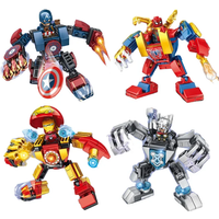 Disney Building Blocks Mini Model Figures Compatible Spiderman Iron Man Venom Captain Hawk Deadpool Technic Armor City Gift Toys