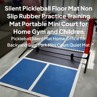 Silent Pickleball Floor Mat Non Slip Rubber Practice Training Mat Portable Mini Court for Home Gym and Children