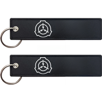 1Pc 2Pcs 3Pcs Set Sale SCP Foundation Logo Keychain Both Sides Embroidery Patterns Motorcycle Tag Key Accessories Wholesale