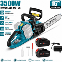 3500W 16 Zoll Akku-Bürstenlose Kettensäge für Makita 18V Akku, Elektrische Kettensäge mit Automatischer Ölfunktion, Werkzeuglose Kettenspannung, Handgeführter Gartenschneider zum Holzschneiden