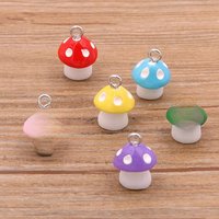 10Pcs 6 Color Mushroom Plant Vegetable Resin Earring Charms Diy Findings 3D Phone Keychain Bracelets Pendant For Jewelry Making