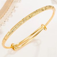 ZDADAN 925 Silver 18K Gold Simple Adjustable Bracelet Bangle For Women Wedding Fashion Jewelry