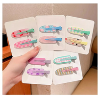 4/6/8/10pcs Candy Color Fruit Hair Bang Clip Summer Hairpin No Crease Acrylic Barrette Hair Side Clamp For Girl Hair Accessories