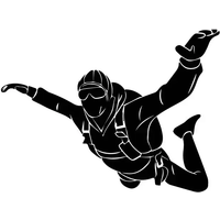 Car sticker skydiving parachute creative sticker PVC waterproof sunscreen 20CM