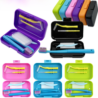 1 Box Dental Cleaning Care Kits Portable Travel Oral Teeth Cleaning Set Detachable Toothbrush Interdental Brush Storage Case