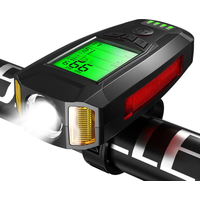 AliExpress SHIZIWANGRI Light Bicycle Speedometer Light Bike Front Headlight MTB Computer Bicycle Flashlight IP4X 130dB Horn Alarm Bell Bike Accessories