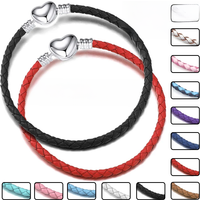 2Pcs/Lot Vintage Leather Chain Bracelets Fit DIY Beads Charms Bracelet Pulsera Mothers day Jewelry Gift For Women Men Girlfriend