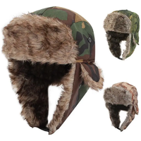 AliExpress NONE 2025 Camouflage Winter Faux Fur Warm Men Women Lei Feng Ear Flap Cap Windproof Cycling Trooper Trapper Cold Anti-snow Hats