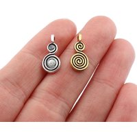 100PCS Silver Color Circular Swirl Vortex Gourd Charms Beads For DIY Bracelet Necklace Jewellery Making Finding Accessories