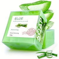 All-Natural Aloe Vera Handmade Soap with Essential Oils 100g , Unisex, Travel-Friendly