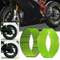 AliExpress NONE 18''Universal Motorcycle Sticker Wheel Rim Reflective Strips Decorative Stripe Car Bike Motorbike Bicycle Fluorescent Green Trim