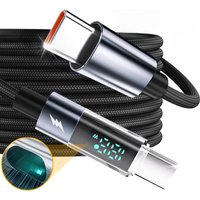 PD100W Super Quick Charging USB Type C Data Cables LED Digital Display Dual Type-C Charger Cord for Samsung Xiaomi Android