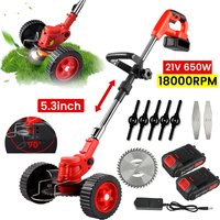 BUARTUK-cortadora de hilo gris inalámbrica, 650W, 21V, RPM, cortacésped eléctrico, ajustable, taza plegable para jardín, batería Makita