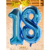 32/40 inch blue polyester film digital balloon, decoration for male and female birthday parties, anniversary party supplies