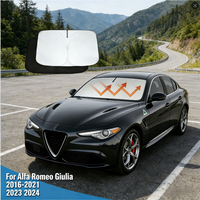 Windshield Sun Shade For Alfa Romeo Giulia 2016-2024 Sunshade Sun Visor Protector Foldable Blocks UV Rays