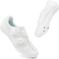 AliExpress ITMASZRE Road Cycling Shoes Men Speed Cycling Sneaker Cleat Shoes Spd Cycling Flat Pedal Shoes Bike Outdoor Footwear Self-Locking White