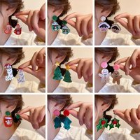 2 pairs Christmas Star Leaf Alpaca Snowflake Snowman Water Cups Geometric Socks Dangle Eaeeings for Women Personality Earrings
