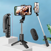 Mini Selfie Stick Foldable Tripod with Bluetooth Wireless Monopod with Remote Shutter For iPhone IOS Xiaomi Android Phone