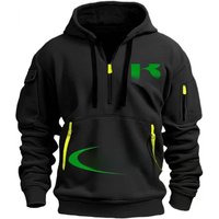 Kawasaki Logo 2025 New Men's Half Zipper Outdoor Extreme Sports Enthusiast Hoodie Spring and Autumn Casual Sports Hoodie