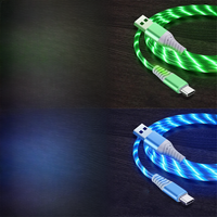 Flow Luminous USB Type C Cable 5A Fast Charging Data Cord Fast Charging Cable Glowing LED Cable for Samsung Xiaomi IPhone Micro