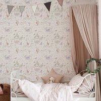 Pink Hot Air Balloon PVC Wallpaper Chic Peel And Stick Cute Elephant And Giraffes Vinyl Wall Decal Warm Room Cabinet Sticker