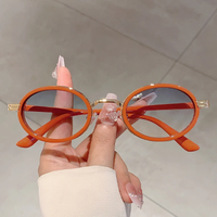 KAMMPT Vintage Oval Trends Shades Ladies Fashion Brand Decor Sunglasses New in Women Leopard Sun Glasses for Beach Travelling