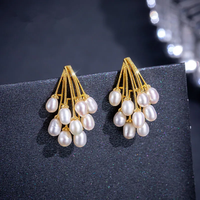 Korea New Fashion Baroque Pearl Earrings Temperament Personality Versatile Pendant Earrings Elegant Jewelry For Women