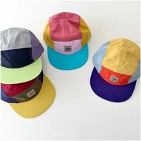 Parent-child Korean Summer Light Breathable Peaked Cap Japanese Contrasting Color Splicing 5-panel Boys Girls Sun Baseball Cap