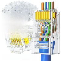 RJ45 Connector Cat6/ Cat5e RJ45 Pass Through Ethernet Cable Connector UTP Network Plug for Solid Wire or Stranded Ethernet Cable