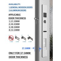 WINFREE Sliding Door Smart Lock Fingerprint Lock Tuya Bluetooth Security Protection Wooden Door for Garden Patio Balcony